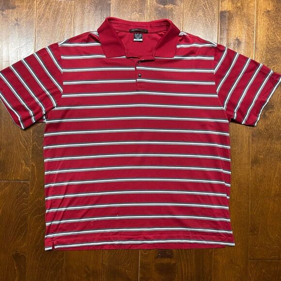 Nike Tiger Woods Big & Tall Performance Golf Red Striped Polo Shirt Men's XXL - Picture 3 of 9